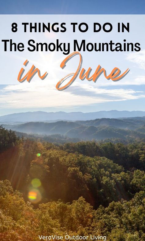 Summer is one of the best times to visit the Great Smoky Mountains. With so much to see and do in the area, deciding where to begin can be a tough one. To help you plan your summer getaway, we give you 8 of the best things to do in the Smoky Mountains in June. Smokey Mountains Vacation, Mountains Tennessee, Mountains Vacation, Smoky Mountains Vacation, Usa Destinations, Tennessee Travel, Hiking National Parks, Tennessee Vacation, Cades Cove