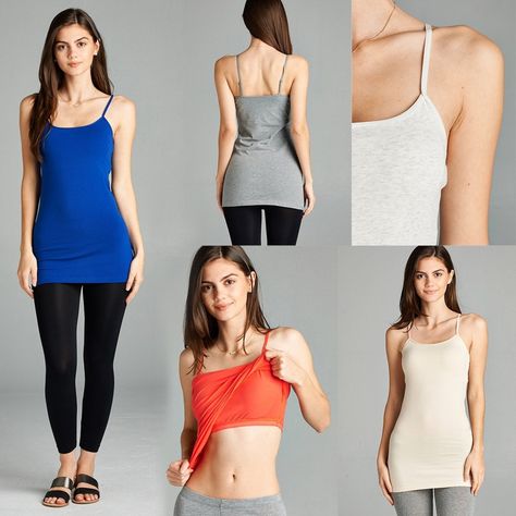 The 7 Best Camisoles With Built-In Bras Layering Cami, Basic Wardrobe Essentials, H M Outfits, Garment Cover, Womens Camisoles, Navy And Khaki, Top Tank, Tank Top Camisole, Sleepwear & Loungewear