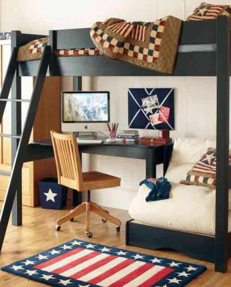 5 boys bedrooms that any guy would love Bedroom Loft Ideas, Bunk Beds Small Room, Boys Bedroom Ideas, Loft Bed Plans, High Sleeper Bed, High Sleeper, Loft Ideas, Bunk Beds With Stairs, Boy Bedroom Design