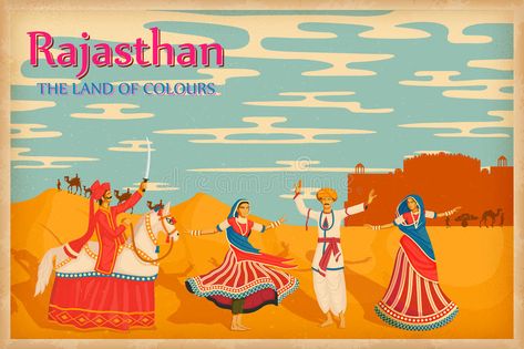 Culture of Rajasthan. Illustration depicting the culture of Rajasthan, India , #AFFILIATE, #Illustration, #Rajasthan, #Culture, #India, #culture #ad Incredible India Posters, Culture Of Rajasthan, India Drawing, India Decor, Rajasthani Painting, India Poster, Rajasthani Art, India Painting, Indian Illustration