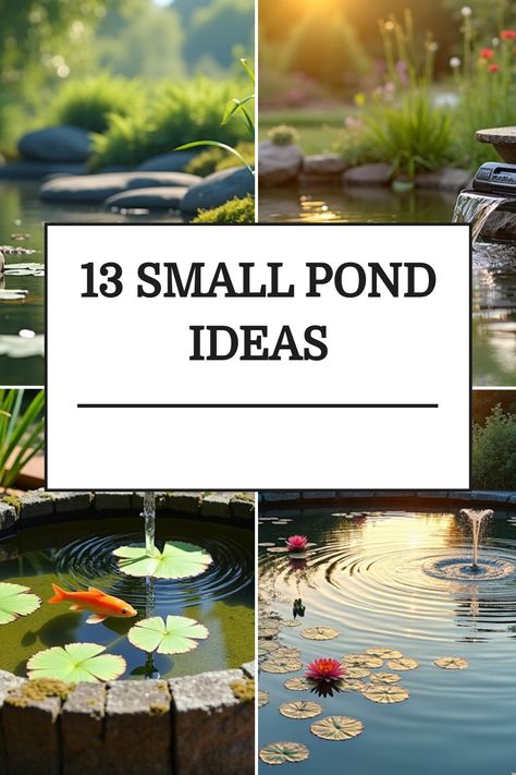 Explore 13 enchanting small pond designs to elevate your outdoor sanctuary with calmness and serenity. Bring a touch of nature's tranquility to your garden with these breathtaking ideas that will create an oasis of relaxation you'll cherish. Transform your outdoor space into a peaceful retreat where you can unwind and reconnect with the soothing beauty of water features. Embrace the transformative power of these pond designs and turn your garden into a haven you'll never want to leave. Small Pond Ideas, Small Pond, Garden Diary, Outdoor Sanctuary, Pond Ideas, Pond Design, Small Ponds, Water Features, Outdoor Space