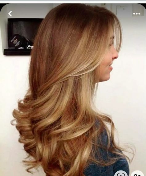 Bounce Layer Haircut, Amber Blonde Balayage, Red Blonde Balayage Hair, Honey Copper Hair Caramel Highlights, Balayage Strawberry Blonde, Strawberry Blonde Highlights Brown Hair, Auburn Hair With Highlights, Hair Styles Cute, Highlights Curly Hair