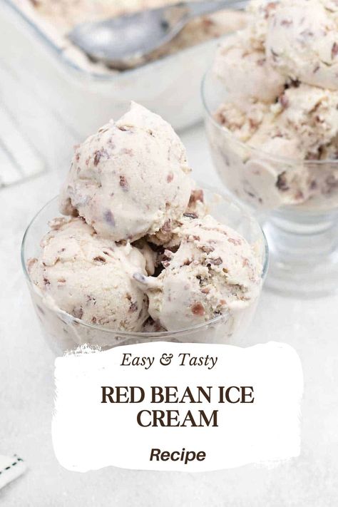 Adzuki Red Bean Ice Cream is a quick and easy no-churn ice cream that is so popular in Japan. It has a creamy and sweet flavor with a hint of nutty, chewy texture! The best summer treat ever. Red Bean Ice Cream, Red Bean Ice Cream Recipe, Japanese Ice Cream, Frozen Recipes, Ninja Ice Cream Recipe, Hot Dog Party, Gluten Free Ice Cream, Creami Recipes, Bean Ice Cream