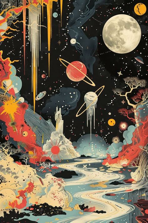 Astrology astronomy painting outdoors. | free image by rawpixel.com / Ling Space Art Laptop Wallpaper, Astronomical Illustration, Astrology Art Illustration, Astrological Background, Astronomy Painting, Outer Space Poster, Astrology Wallpaper, Astrology Artwork, Outer Space Posters