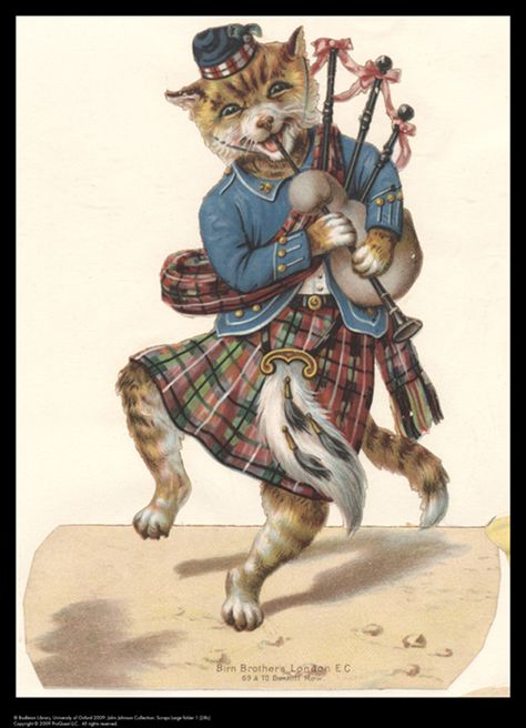 Kitten in a kilt playing bagpipes for @Samantha Thom Scottish Symbols, Dog Portraits Painting, Highland Dance, Pet Portrait Painting, Dog Artwork, Bagpipes, Cat Artwork, Character Design Animation, Cat Playing