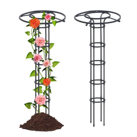 PRICES MAY VARY. HIGH QUALITY: Made of plastic with metal coating, high temperature insulation avoid burns caused by contacting between plants and metals, also prevent internal steel tubes from rusting. BEST USE FOR: Flower Garden and Vegetable Garden Adds drama to small-space gardens. This Elegant Garden trellis is perfect for any gardening landscaping and outdoor vines vegetable gardens. With its sturdy-built quality, it can hold your climbing plants and vines upright and healthy until they ar Umbrella Trellis, Climbing Flowers Trellis, Pot Trellis, Flower Support, Obelisk Trellis, Garden Plant Supports, Climbing Plant Support, Plant Cages, Climbing Trellis