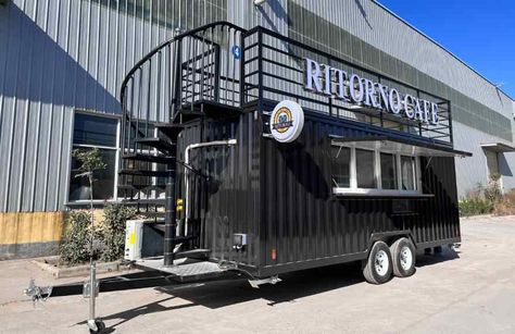 Shipping Container Food Truck, Food Trailer Ideas Design, Container Food Truck, Shipping Container Cafe, Bike Food, Food Trailer For Sale, Shipping Container Design, Food Trailers, Container Restaurant