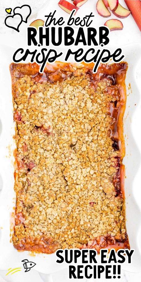 Rhubarb Crisp Pollock Recipes, Easy Rhubarb Recipes, Rhubarb Crisp Recipe, Rhubarb Desserts Recipes, Rhubarb Crunch, Best Rhubarb Recipes, Rhubarb Recipes Crisp, Rhubarb Desserts, Rhubarb Crisp