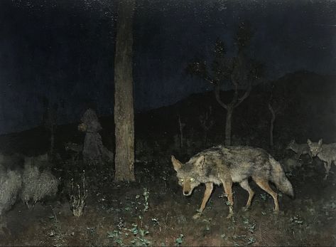 night hunt, john brosio Southern Gothic, A Wolf, Night Painting, The Villain, In The Woods, Dark Aesthetic, No. 2, At Night, Art Inspo