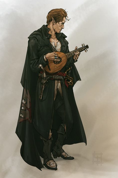 Half Elf Bard, Dnd Bard, Heroic Fantasy, Fantasy Races, Dungeons And Dragons Characters, Dnd Art, Dungeons And Dragons Homebrew, Character Design Male, Fantasy Rpg