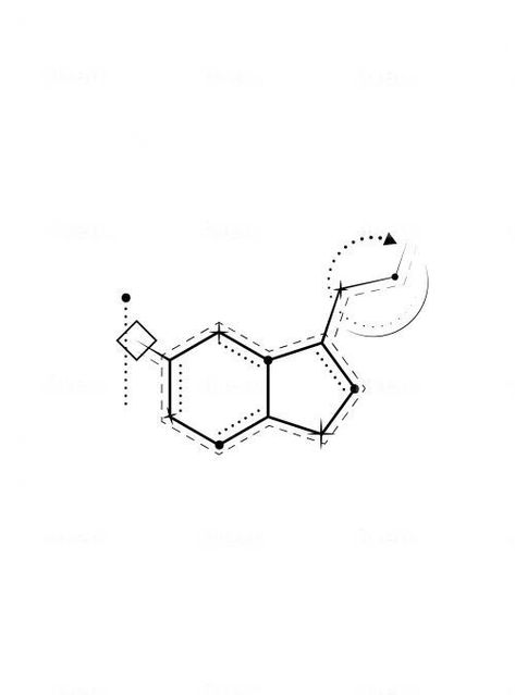 Geometric Tattoo Sketch, Serotonin Tattoo, Chemistry Tattoo, Tattoos Dotwork, Tatoo Dog, Beautiful Tattoo Designs, Hexagon Tattoo, Tattoos Watercolor, Old School Tattoos