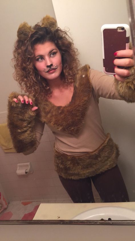 DIY lion costume Lion Fancy Dress Women, Lion Halloween Costume Women Diy, Lion Inspired Outfit, Diy Cowardly Lion Costume Women, Cowardly Lion Costume Diy Women, Lion Costume Women Diy, Cowardly Lion Costume Women, Cowardly Lion Costume Diy, Lion Costume Diy Women's