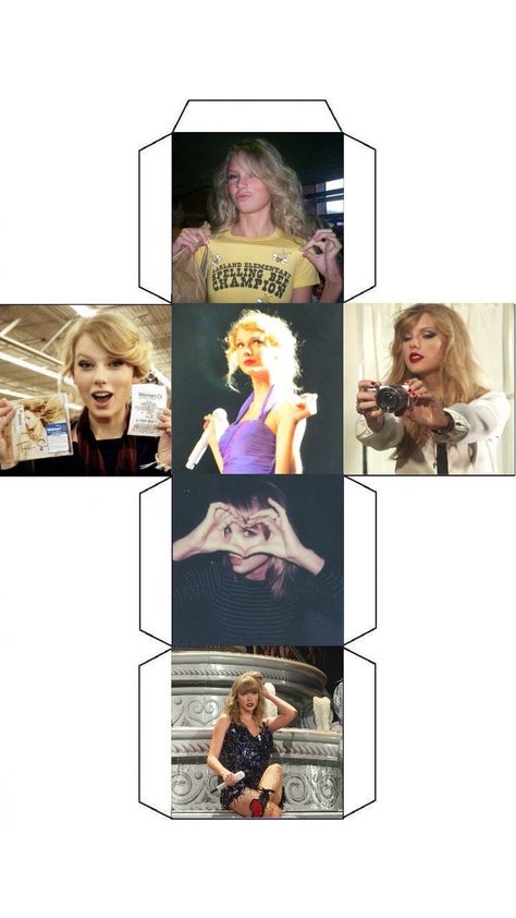 Taylor Swift 3d Paper Craft, Taylor Swift Cube Template, Taylor Swift Paper Doll Template, Taylor Swift Paper Craft, 3d Paper Doll, Taylor Swift Crafts, Pop Star Party, Crafts Ideas For Kids, Taylor Swift Games