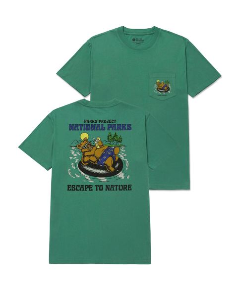 Parks Project | Escape to Nature Bear Float Pocket Tee Outdoor Tshirt, Escape To Nature, Parks Project, Camp Shirts, Outfit References, Nature Tees, Camp Counselor, Purpose Driven, Outdoor Hats