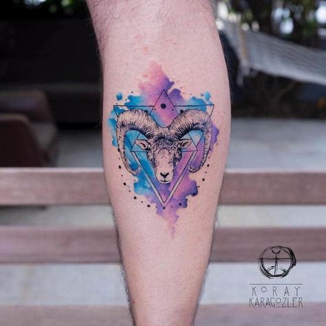 Aries Zodiac Tattoos, Colour Tattoo For Women, Ram Tattoo, Capricorn Tattoo, Aries Tattoo, Diamond Tattoos, Best Tattoos For Women, Tattoos For Black Skin, Forearm Tattoo Women