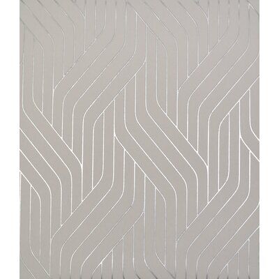 Mercer41 Humboldt 32.8' L x 20.8" W Ebb And Flow Wallpaper Roll Color: Grey/Silver Grey And Gold Wallpaper, Flow Wallpaper, Colour Gray, Contemporary Pattern, Silver Wallpaper, Parallel Lines, Ebb And Flow, W Wallpaper, York Wallcoverings