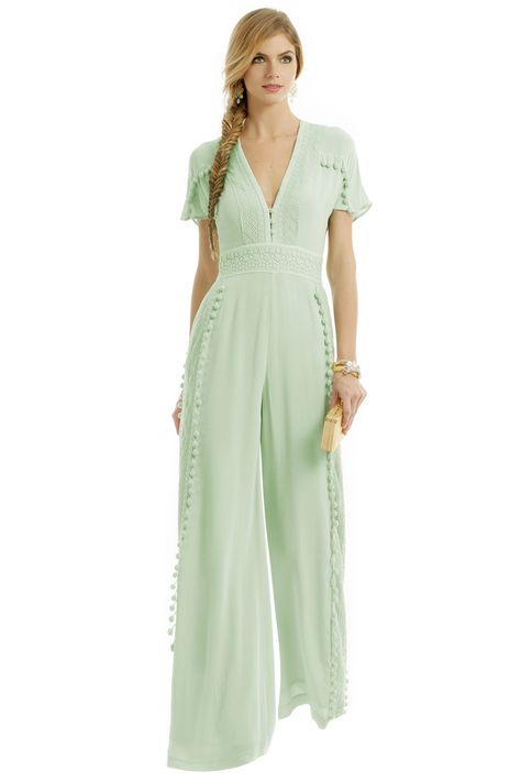 Rent Joplin Jumpsuit by Marchesa Voyage for $55 only at Rent the Runway. Dressy Tops For Wedding, Pastel Jumpsuit, Dressy Jumpsuit Wedding, Spring Attire, Wedding Jumpsuit, Jumpsuit Dressy, Rent The Runway, Menswear Inspired, Dressy Tops