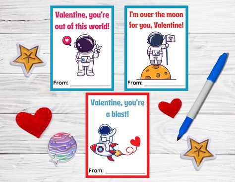 Valentines Science, Space Valentines, Valentine Gift Tags, Science Valentines, Valentines Gift Tags, Printable Valentines Cards, Astronaut Space, Printable Valentine, Valentine's Day Cards