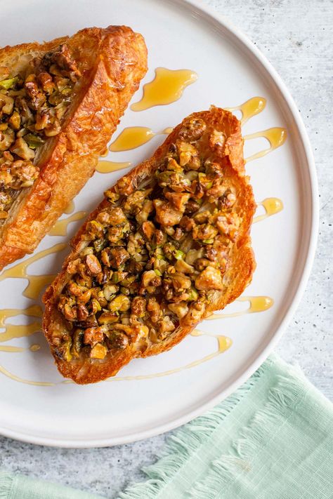 This air fryer baklava croissant is easy to make and ready in less than 10 minutes. The baklava croissant is flaky and full of those baklava flavors. Baklava, Air Fryer, Family Meals, Dessert Recipes