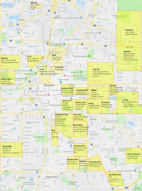 Denver Neighborhoods, Denver Zoo, Pepsi Center, Public Golf Courses, Denver City, Park Hill, Safe Neighborhood, Usa Cities, Downtown Denver