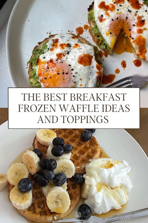 A box of Frozen Waffles has always been a freezer staple for me. Spice up those breakfast waffles with either sweet or savory breakfast toppings! These frozen waffle ideas will inspire you to pop a waffle in the toaster and get your creative juices flowing. Toaster Waffles Ideas, Waffles Ideas, Toaster Waffles, Waffle Ideas, Main Entree Recipes, Waffle Breakfast, Kid Friendly Breakfasts, Healthy Waffles, Frozen Waffles