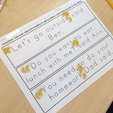 Miss DeCarbo on Instagram: "Are your students adding dialogue to their stories? Do you need some explicit and SUPER FUN ways to teach students how to use quotation marks and understand dialogue while reading and writing?! You will love my Quotation Marks and Dialogue Mini Unit! Filled with fun, hands-on activities, posters, printables, and lesson ideas. ☺️ Click the link in my profile, or find it in my shop at http://bit.ly/dialogueandquotationmarks" Quotation Mark, Writing Conventions, Handwriting Activities, Elementary Activities, Opinion Writing, Narrative Writing, Quotation Marks, Reading And Writing, Writing Lessons