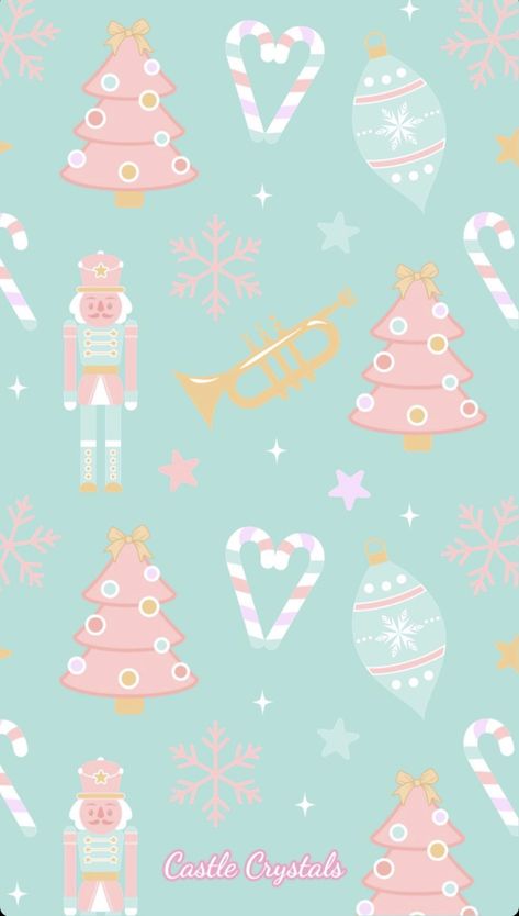 Pink And Blue Christmas Wallpaper, Christmas Wallpaper Preppy Iphone, Pastel Christmas Background, Christmas Aesthetic Pastel, Pastel Christmas Wallpaper, Candy Cane Background, Iphone Wallpaper Preppy, Jelly Wallpaper, Xmas Wallpaper