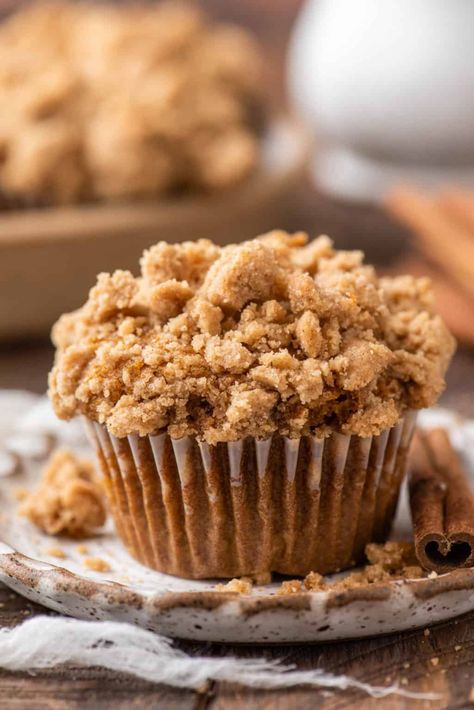 These gluten-free pumpkin muffins are moist and tender, with rich pumpkin flavor and fall spices. While they look extra fancy like a bakery style muffin, they are easy to make with everyday pantry staples! Dairy Free Pumpkin Muffins, Moist Pumpkin Muffins, Pumpkin Streusel, Pumpkin Streusel Muffins, Gluten Free Pumpkin Spice, Gluten Free Pumpkin Muffins, Dairy Free Pumpkin, Bakery Style Muffins, Pumpkin Muffin Recipes