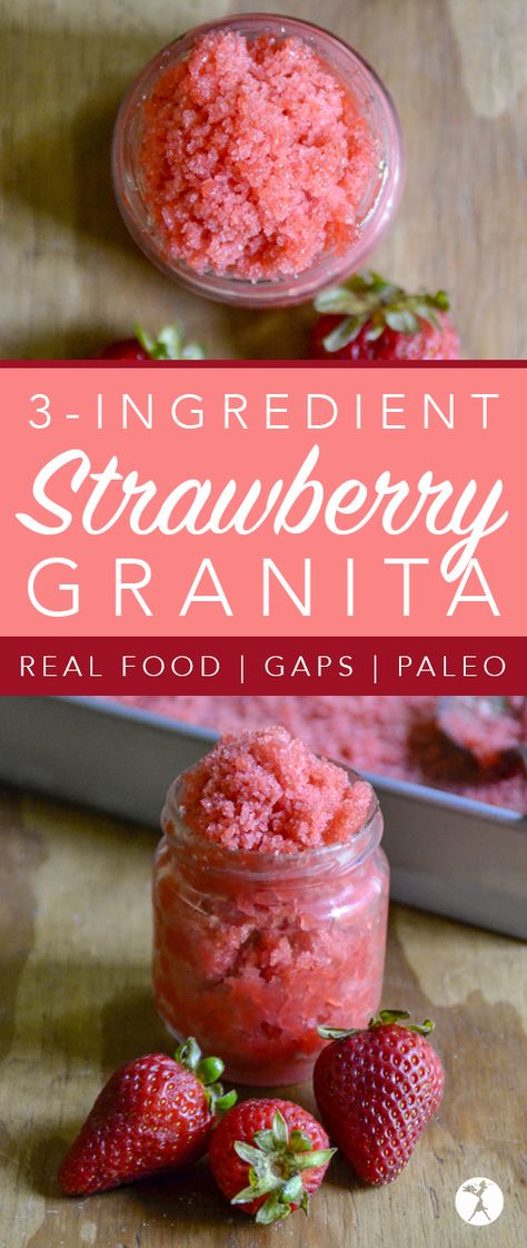 3-Ingredient Strawberry Granita :: Paleo, GAPS-Friendly Strawberry Granita, Soft Desserts, Strawberries Desserts, Strawberry Business, Ice Recipes, Gaps Diet Recipes, Gluten Free Valentines, Granitas, Granita Recipes