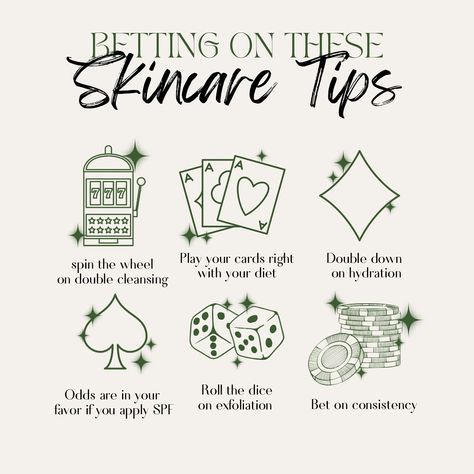 Bet on these skincare tips🎰♠️🃏 #skincare #skincaretips #esthetician #skintips #facial Esthetician About Me Post, Facial Social Media Post, Holiday Esthetician Post, Esthetician Study Notes, Esthetician School Notes, Wax Suite, Esthetician Vision Board, Esthetician Content, Esthetician Tips