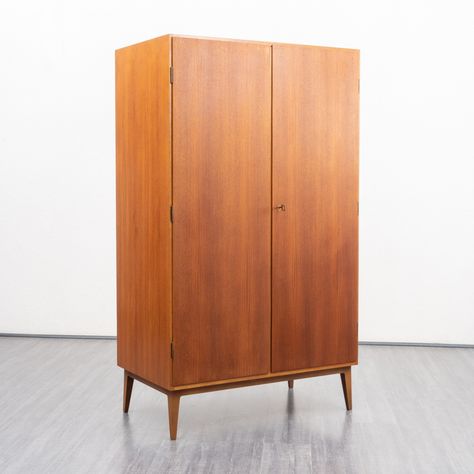 Wardrobe Mid Century, Mid Century Closet, Scandinavian Wardrobe, Teak Wardrobe, Mid Century Wardrobe, Hall Wardrobe, Retro Scandinavian, Cabinet With Shelves, Wardrobe Cabinet