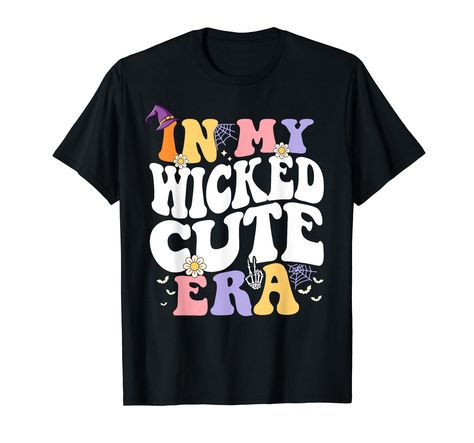 PRICES MAY VARY. This funny In My Wicked Cute Era halloween design is perfect women, boys, girls and kids who loves witches, halloween, trick or treating. In My Wicked Cute Era is a perfect wear for halloween, spooky season, spooky vibes Lightweight, Classic fit, Double-needle sleeve and bottom hem Halloween Trick Or Treating, Halloween Witch Costume, Witches Halloween, Witch Halloween Costume, Girls Halloween, Witch Costume, Vinyl Ideas, Halloween Shirts, Spooky Vibes