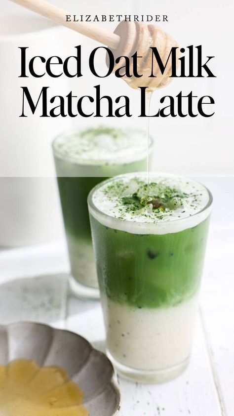 Iced Oat Milk Matcha Latte Recipe Ryze Mushroom Matcha Recipes, Matcha With Almond Milk, At Home Matcha Drinks, Matcha Oat Milk, Best Matcha Latte Recipe, Iced Vanilla Matcha Latte Recipe, Drinks With Matcha Powder, Matcha Oats, Morning Matcha