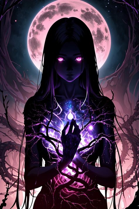 Goddess Of Dreams And Nightmares, Ghost Possession Art, Gravity Magic Art, Hot Witch Art, Dark Creatures Shadows, Shadow Woman Art, Void Goddess, Character Art Wallpaper, Moon Magic Aesthetic