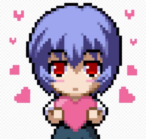 Pixel Anime Art, Icons Transparent Background, Pixel Chibi, Pixel Png, Original Background, Evangelion Art, Neon Evangelion, Pix Art, Phone Inspiration