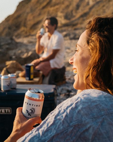 The season of days spent entirely outdoors is here ☀🙌 Whether it’s hiking on a mountain, camping in a forest or kicking back at the beach. Enjoy refreshing coastal flavours wherever you adventure. Healthy hangouts made easy. #DrinkForTomorrow Beer At The Beach, Camping Photoshoot, Brewery Ideas, Bottle Shoot, Green People, Summer Beer, Beer Photography, Mountain Camping, Blender Bottle