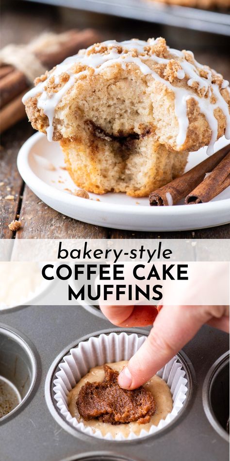 Want to make absolutely perfect coffee cake muffins that rival any professional bakery? I spent 6 months testing and perfecting muffin recipes so I could teach you the exact, easy to follow steps to coffee cake muffin perfection! Cinnamon Loaf Recipe, Muffins With Crumble Topping, Cinnamon Coffee Cake Muffins, Cinnamon Swirl Muffins, Coffee Cake Muffin Recipes, Crumb Cake Muffins, Gluten Free Coffee Cake, Bakery Muffins, Coffee Muffins