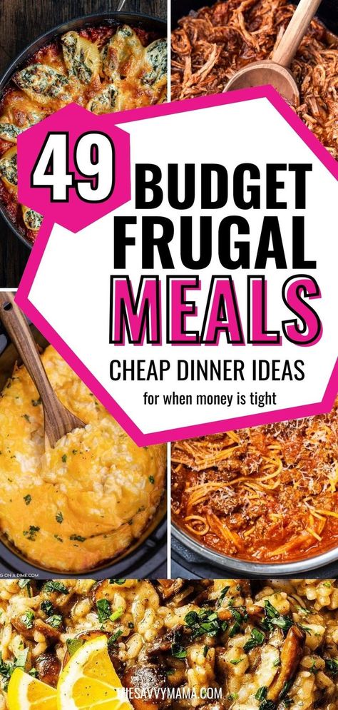 Need budget-friendly frugal meals that don’t skimp on taste? You’re in luck! Dive into this awesome collection of cheap dinner ideas perfect for when you’re broke. These quick and easy recipes are ideal for family dinners that won’t break the bank. Enjoy delicious meals without the stress! Broke Family Meals, Monthly Food Budget, Budget Dinner Recipes, Dirt Cheap Meals, Cheap Dinner Ideas, Easy Cheap Dinners, Budget Family Meals, Easy Freezer Meals, Dinner On A Budget