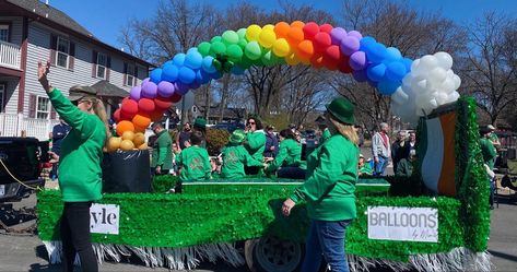 Rainbow Balloon St. Patrick’s Day Float St Patrick’s Day Float, St Patrick’s Day Parade Float, Parade Float, Rainbow Balloons, St Pats, Irish Dance, St Pattys, St Pattys Day, St Patrick’s Day