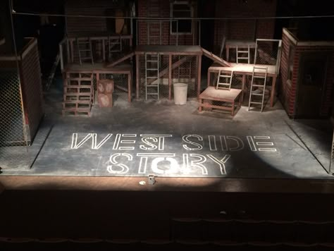 West side story scenic design by Cody Rutledge West Side Story Set Design, West Side Story Aesthetic, West Side Story Aesthetic 1961, West Side Story 2021 Poster, West Side Story Playbill, Theater Plan, Theatre Inspiration, Stage Set Design, Set Design Theatre