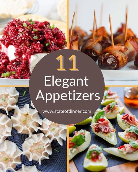 Black Tie Appetizers, Best Dinner Party Appetizers, New Year’s Eve Appetizers Fancy, High Class Appetizers, Elegant Appetizers Entertaining, Great Gatsby Appetizers, Elevated Party Appetizers, Classy Party Appetizers, Hordourves Party