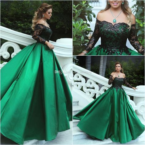 Evening Dress Modest, Long Hunter, Green Ball Gown, Modest Formal Dresses, Plus Size Evening Gown, Black Ball Gown, Green Evening Dress, Bridal Ball Gown, Long Prom Gowns