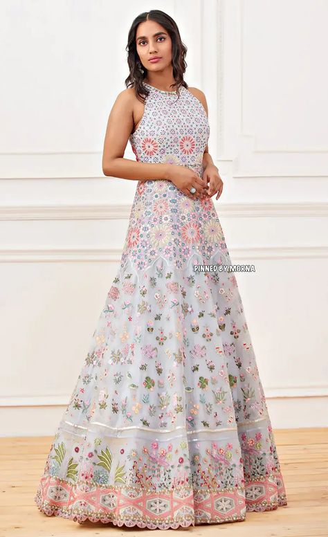 Rahul Mishra - India 🇮🇳 Couture Ready To Wear, Designer Dresses Elegant, Halter Neck Gown, Rahul Mishra, Gown For Women, Half Saree Designs, Indian Dresses Traditional, Traditional Indian Outfits, Bridal Dress Fashion