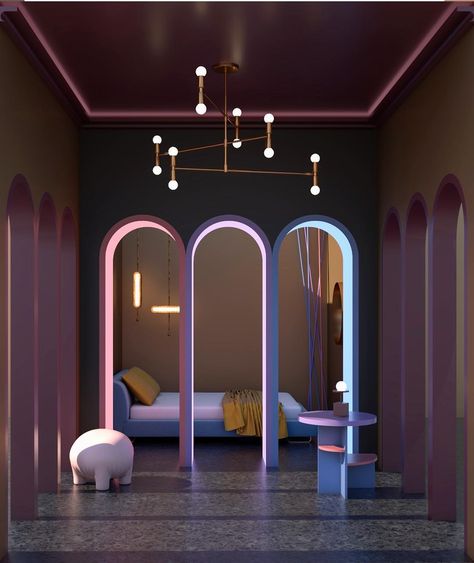 https://www.instagram.com/p/BuE0P8chGIe/?igshid=1w4wlcadxslln Postmodern Architecture, Spanish Interior, Inspiring Interiors, Futuristic Interior, Interior Rendering, Background Hd, Design Del Prodotto, Note Design, The Room