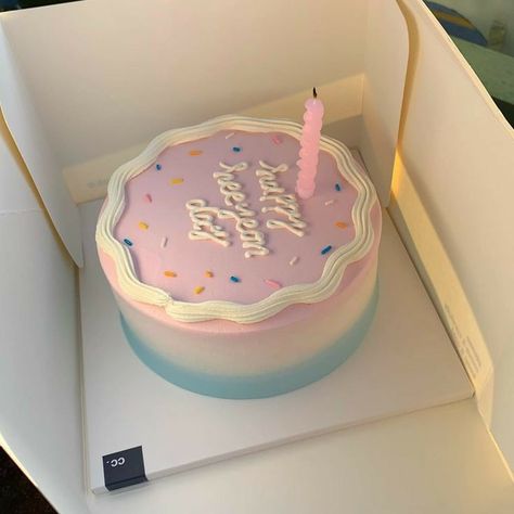 Cake Hbd, Kue Disney, Bolo Tumblr, Bts Cake, Pastel Cakes, Korean Cake, Simple Cake Designs, Funny Birthday Cakes, Mini Cakes Birthday