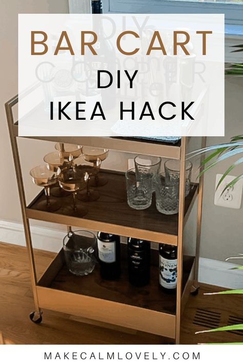 Ikea Bar Cart Styling, Nissafors Ikea, Diy Bar Cart Ikea, Bar Cart Ikea, Ikea Coffee Bar, Functional Bar Cart, Ikea Utility Cart, Bar Cart Diy, Ikea Bar Cart