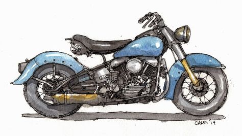 Carey Motorbike Drawing, Moto Harley Davidson, Мотоциклы Harley Davidson, Harley Panhead, Motos Harley, Harley Davidson Panhead, Harley Davidson Iron 883, Motorcycle Drawing, Bike Sketch