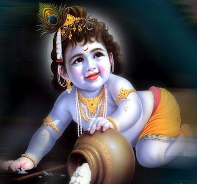 Hindu God Krishna Stealing Stealing Butter Hd Wallpaper, Krishna