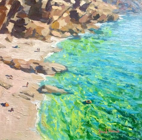 Ocean Landscape, Landscape Art Painting, Impasto Painting, Beach Painting, Ethereal Art, Water Painting, Pastel Art, Seascape Paintings, Beach Scenes