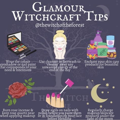 Makeup Magick Witch, How To Enchant Perfume Witchcraft, Glamour Magick Makeup, Glamour Magick Witchcraft, Glam Witch Aesthetic, Beauty Magick Witchcraft, Glamor Spells, Hair Magick Witchcraft, Witchcraft Makeup